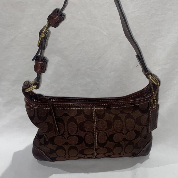 Coach Y2 Demi 11430 Brown Signature Shoulder Bag - Picture 1 of 9